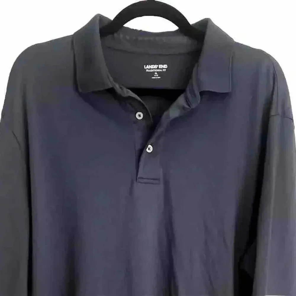 Men's Land’s End Blue Long Sleeve Polo XL‎